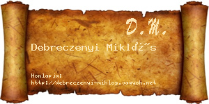Debreczenyi Miklós névjegykártya