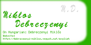 miklos debreczenyi business card