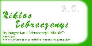 miklos debreczenyi business card